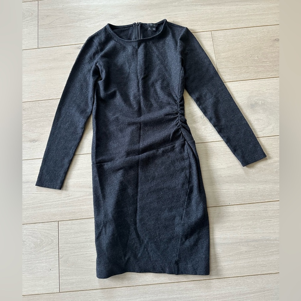 Theory Charcoal Grey Jinsel Dress Long Sleeves Size 0